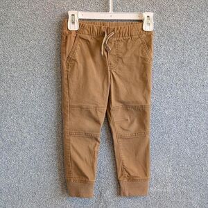 Cat & Jack Toddler Boy Size 3T Tan Khaki Stretchy Waist Cotton Joggers